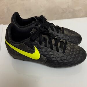 Nike Black and Neon Yellow Soccer Cleats